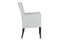 Mobile Preview: Stuhl mit weißem Bezug und dunklen Stuhlbeinen.