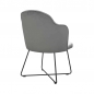 Mobile Preview: Stuhl mit silbergrauem Bezug.