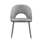 Mobile Preview: Stuhl mit grauem Bezug und Metallbeinen Ski.