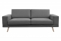 Preview: Das Sofa mit einem grauen weichen Webstoff.