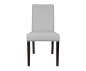 Mobile Preview: Stuhl mit weißem Bezug und mittelhoher Rückenlehne.