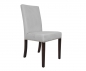 Preview: Stuhl seitlich mit weißem Bezug und dicker Sitzfläche.