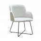 Mobile Preview: Stuhl mit weißem Bezug und Metallbeinen Cross.