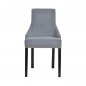 Mobile Preview: Stuhl mit grauem Bezug und schmaler Rückenlehne.